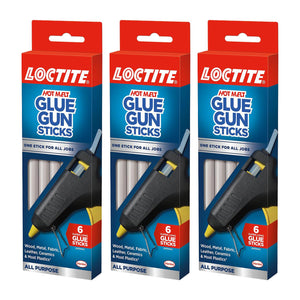 3x Loctite Hot Melt Glue Gun Sticks Refills with High-Transparency Drying