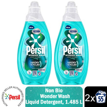 Load image into Gallery viewer, Persil Wonder Wash Liquid Laundry Detergent Non Bio Speed Clean 55W 1.485L, 2pk