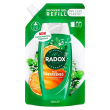 Load image into Gallery viewer, Radox Mineral Therapy Shower Gel Refill Pouch Feel Refreshed 500ml, 10 Pack