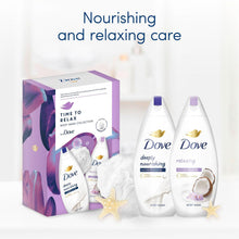 Load image into Gallery viewer, Dove Time to Relax Body Wash Collection 2pcs Gift Set for Her with Shower Puff