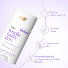 Load image into Gallery viewer, Dove Whole Body Deodorant Stick Long Lasting Fresh Lavender &amp; Camomile 75ml, 6pk