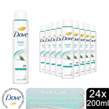 Load image into Gallery viewer, Dove Fresh Care Anti-Perspirant Deodorant Spray for 48H Protection 200ml, 24 Pk