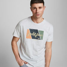 Load image into Gallery viewer, Jack &amp; Jones Jorlogon Tshirt Crew Neck Fst - White Melange - Size S