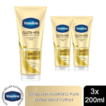 Load image into Gallery viewer, Vaseline Gluta-Hya Flawless Tone Serum Burst Body Lotion 200ml, 3 Pack