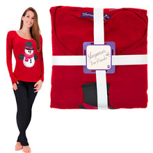 Load image into Gallery viewer, Women's Reindeer/Snowman Christmas Themed Winter Two-Piece Pyjama Set