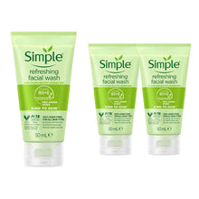 Load image into Gallery viewer, Simple Kind to Skin Soap Free Refreshing Facial Gel Wash 50ml, 3 or 6 Pack