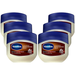 Vaseline Petroleum Jelly Moisturising Cocoa Butter for Dry Skin 100ml, 6pk