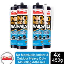 Load image into Gallery viewer, UniBond No More Nails Indoor &amp; Outdoor Waterproof Cartridge 450g, 4Pk