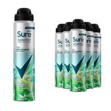 Load image into Gallery viewer, Sure Men Nonstop Protection Antiperspirant Deo Aerosol Iced Lemon&amp;Sage 250ml,6PK