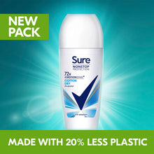 Load image into Gallery viewer, 6x Sure Women Motion Sense AP Deodorant Roll-on 72H Nonstop, Cotton Dry, 50ml