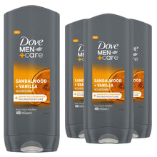 Load image into Gallery viewer, Dove Men+Care 3 in 1 Body, Face &amp; Hair Wash Sandalwood + Vanilla 400ml, 3 Pack