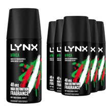 Load image into Gallery viewer, Lynx Body Spray Africa 48H High Definition Fragrance Deodorant for Men 35ml, 6pk