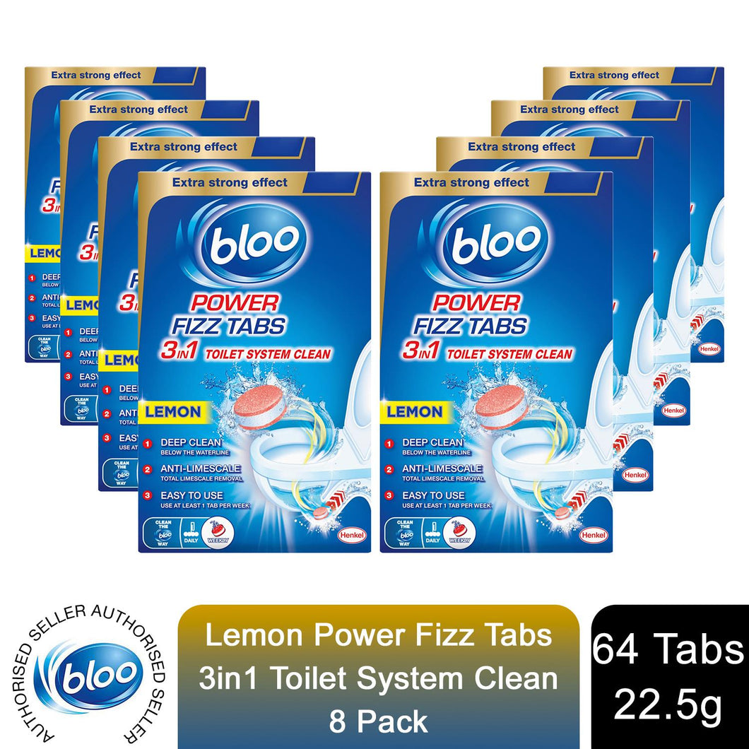 Bloo Power Toilet Fizz Tabs, Drain Deep Cleaning Bad Odour, 8 x 25g 8 Packs
