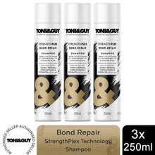 Load image into Gallery viewer, Toni &amp; Guy Bond Repair Shampoo with StrengthPlex Technology 250ml, 3 Pack