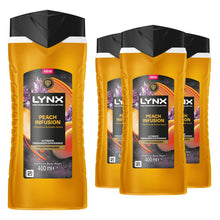 Load image into Gallery viewer, Lynx Peach Infusion Body Wash with 12Hrs of Freshness for Men 400ml, 3 Pack