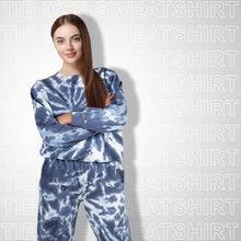 Load image into Gallery viewer, Wellworth Womens Blue Tie Dye Sweatshirt Size L Soft Casual Pullover Jumper