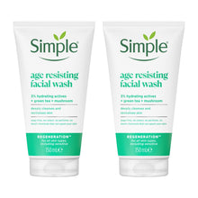 Load image into Gallery viewer, 2x of 150ml Simple Regeneration Age Resisting Facial Wash with GreenTea Goodness