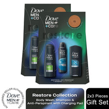 Load image into Gallery viewer, Dove Men+Care Restore Bath &amp; Body Collection Gift Set for Him w/ Charging Pad