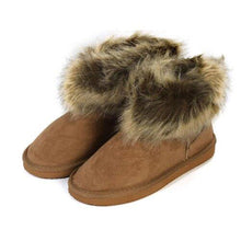 Load image into Gallery viewer, Faux Women's Comfort Fur Cuff Winter Short Boot, Brown, Size 6