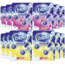 Load image into Gallery viewer, Bloo Power Active Toilet Rim Block Fresh Flowers &amp; Lemon w/ Anti-Limescale 6x50g