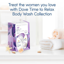 Load image into Gallery viewer, Dove Time to Relax Body Wash Collection 2pcs Gift Set for Her with Shower Puff