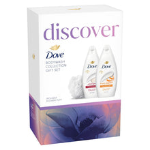 Load image into Gallery viewer, Dove Discover Bodywash Collection 2 Pieces Gift Set for Her with Shower Puff