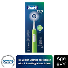 Load image into Gallery viewer, Oral-B Pro Junior Electric Rechargeable Toothbrush for Kids Aged 6+, Green
