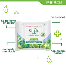 Load image into Gallery viewer, Simple Biodegradable Micellar Wipes with Glycerin &amp; Pro-Vitamin B5, 3 or 6 Pack