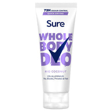 Load image into Gallery viewer, Sure Whole Body Deodorant Cream Rio Coconut with 72Hrs Odour Control 75ml,6 Pack