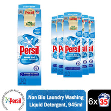 Load image into Gallery viewer, Persil Non-Bio Gentle Fabric Clean Laundry 35 Washes Liquid Detergent 945ml, 6pk