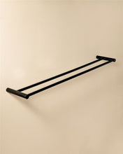 Load image into Gallery viewer, COSMIC Double Towel Rail Black 60x10x2 cm | Matte Finish | Screw Mount