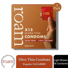 Load image into Gallery viewer, Roam Light Brown Regular Fit Condom for Safer Sex &amp; Contraception, 36 Pack