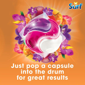 Surf 3 in 1 Laundry Washing Detergent Capsules Passion Bloom, 102 Washes