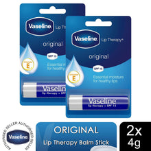 Load image into Gallery viewer, Vaseline Lip Balm Stick Original 4g, 2 Pack Lip Therapy Moisturising, Non Greasy