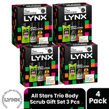 Load image into Gallery viewer, LYNX All Stars Trio &amp; Body Scrub Gift Set 3 piece, Choose Your Pack Size 1,2,3 or 4