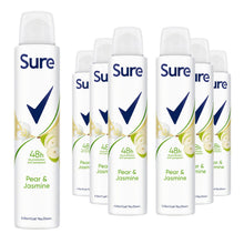Load image into Gallery viewer, Sure Women Deodorant Spray Pear &amp; Jasmine with 48Hrs Protection 200ml, 6 Pack