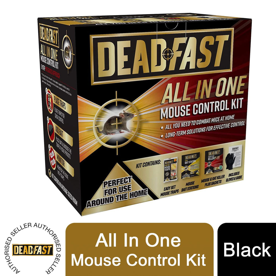 Deadfast All In One Mouse Control Kit of Traps, Paste Sachets & Bait Stations