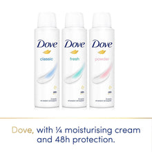 Load image into Gallery viewer, Dove Powder Anti-Perspirant with 48H Sweat Protection Deo for Women 150ml, 3pk