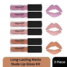 Load image into Gallery viewer, 2x Nude Matte Lipstick Set Waterproof Long Lasting Liquid Lip Gloss 3 Shades Kit