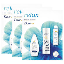 Load image into Gallery viewer, Dove Relax Trio Gift Set with Hydrate Bodywash, Body Lotion &amp; Classic Deodorant