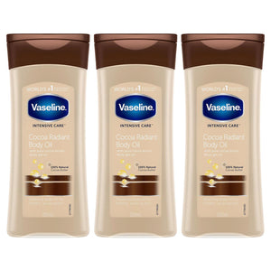 Vaseline Body Gel Oil Intensive Care Cocoa Radiant Pure Cocoa Butter 200ml, 3pk