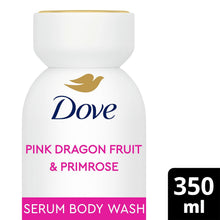 Load image into Gallery viewer, Dove Body + Mind Pink Dragon Fruit &amp; Primrose Vit E Serum Body Wash 350ml, 6 pk