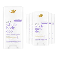 Load image into Gallery viewer, Dove Whole Body Deodorant Stick Long Lasting Fresh Lavender &amp; Camomile 75ml, 6pk