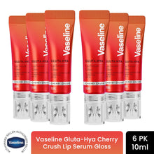 Load image into Gallery viewer, Vaseline Lip Gloss Serum Cherry Crush 10ml, 6 Pack SPF15 Plumping Hydrating Care