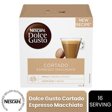 Load image into Gallery viewer, Nescafe Dolce Gusto Coffee Pods Caps Box of 16 Cortado Espresso Macchiato