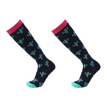 Load image into Gallery viewer, Flo Knee High Compression Socks Bright Pattern Support Travel Sports S/M or L/XL