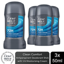 Load image into Gallery viewer, Dove Men+Care Advanced Anti-Perspirant Deodorant Stick Clean Comfort 50ml, 3 Pk