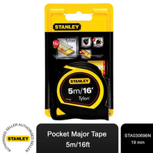 Load image into Gallery viewer, Stanley Measure Tape Tylon Pocket Tape 5m/16ft STA030696N(Width 19mm) - Carded