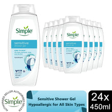 Load image into Gallery viewer, Simple Sensitive Shower Gel 450ml 24-Pack Bulk Multipack