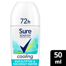 Load image into Gallery viewer, Sure Women Nonstop Protection Eucalyptus &amp; Coconut Antiperspirant Deo 50ml, 6 PK